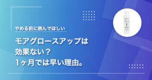 モアグロースアップ(ホロベル育毛剤)は効果ない?1ヶ月で判断するのは早い理由をまとめた記事のアイキャッチ